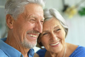 Close Up Of Mature Couple Smiling
