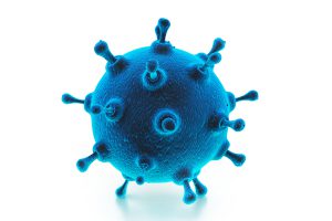 3D Virus in Blue